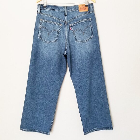 Levi's Ribcage Straight Ankle Jeans 30 x 27 High Waist Elevated Taste Blue Denim - Picture 6 of 15